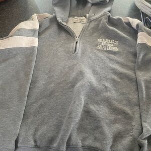 Polo by Ralph Lauren Gray and Cream Zip-Up Sweater